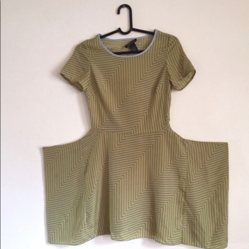BCBGMaxAzria Asymmetrical Striped Box Skirt Dress - Picture 3 of 6